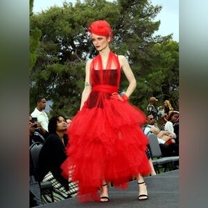 Red Tulle Overlay
